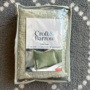 Croft & Barrow - Mary Solid Quilted Sham in Sage Green - NIB!